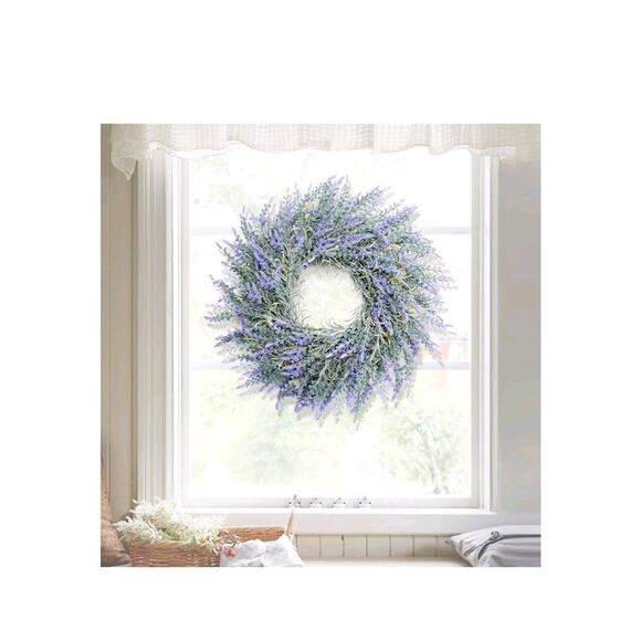 HUZIYAHAN Winter Spring Summer Wreath Lavender Purple Wreath for Front Door,... - Picture 2 of 8